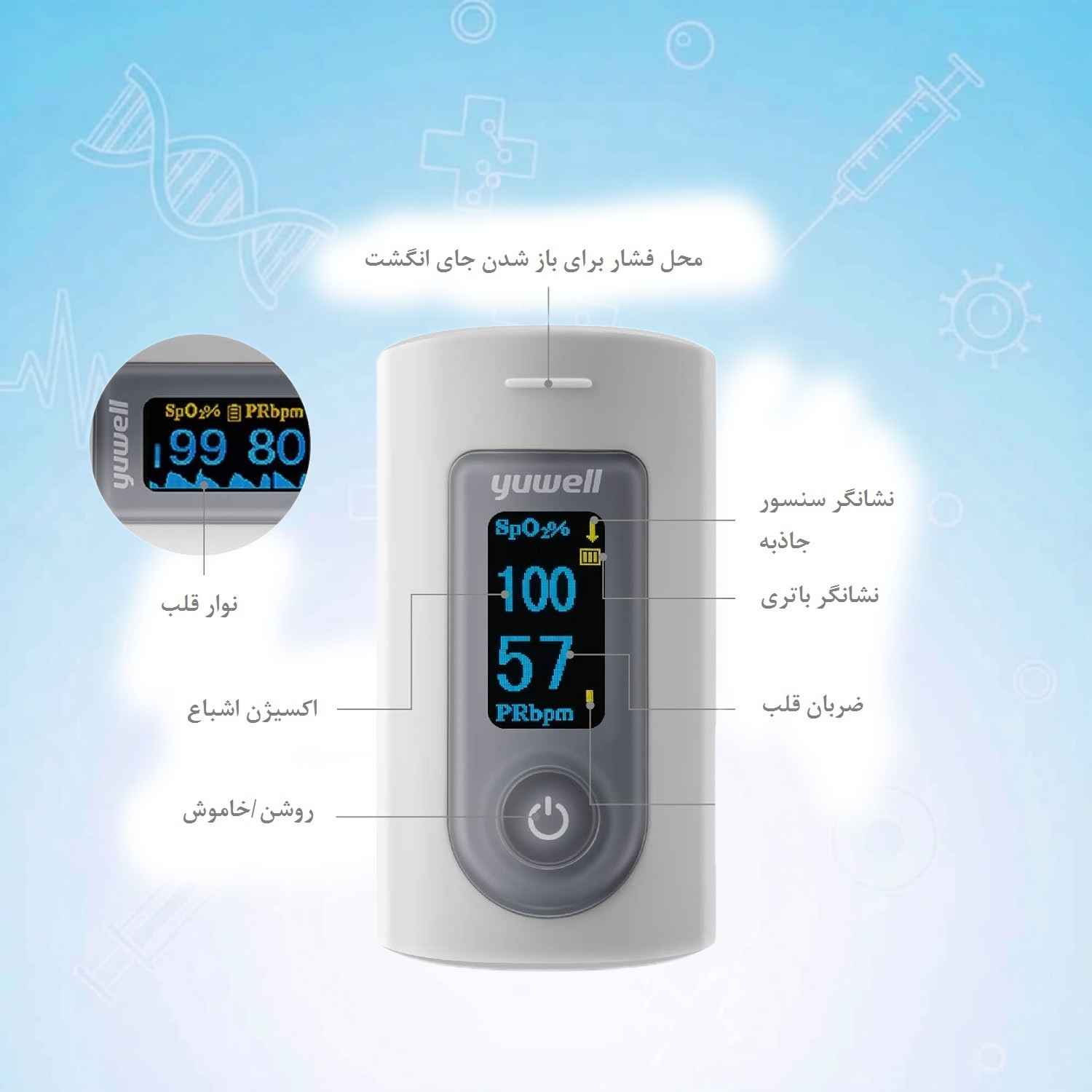 پالس اکسیمتر یوول مدل YX301  Yuwell